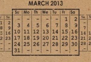 Work plan for March 2013